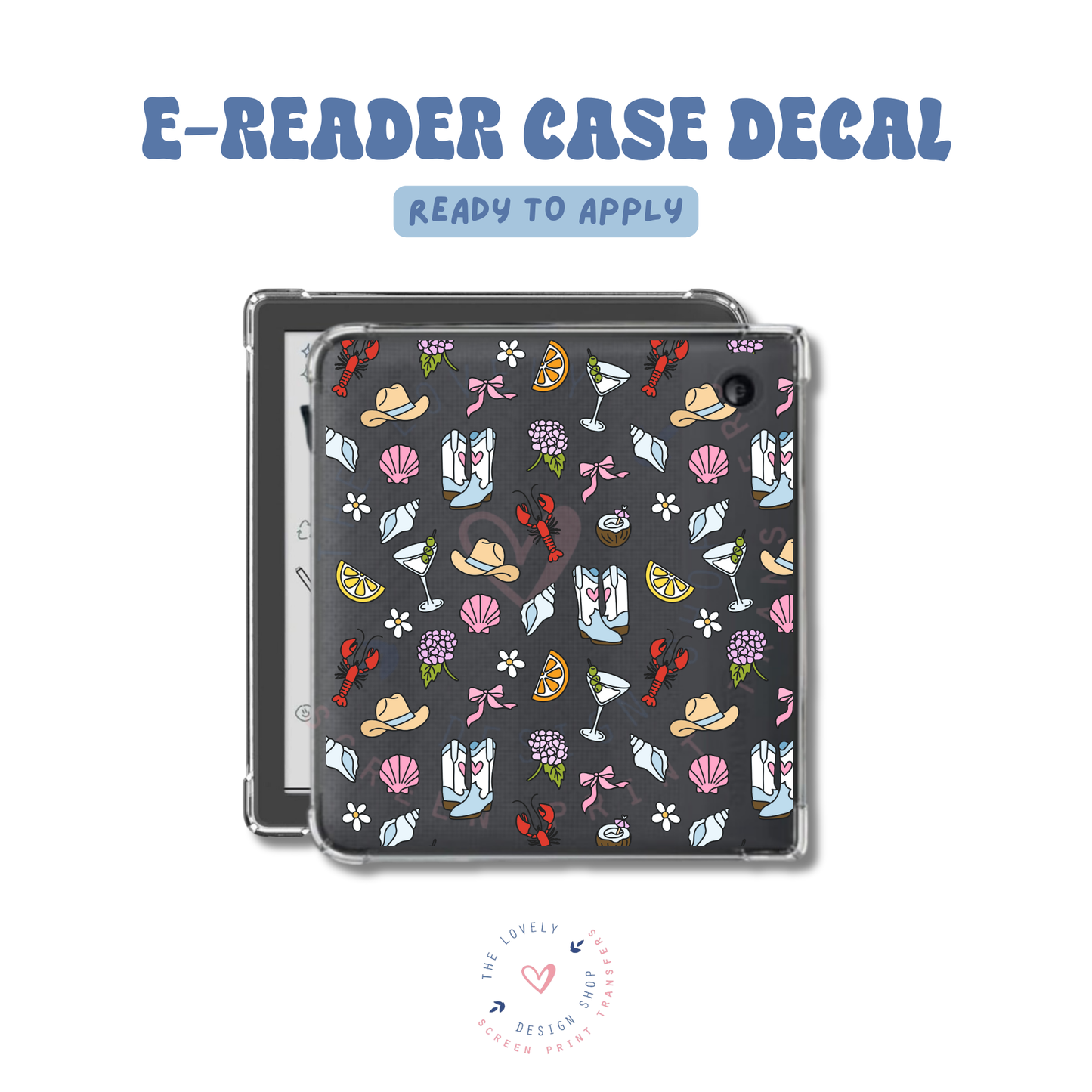 Coastal Colorful Cowgirl - UV DTF E-Reader Decal - Apr 23