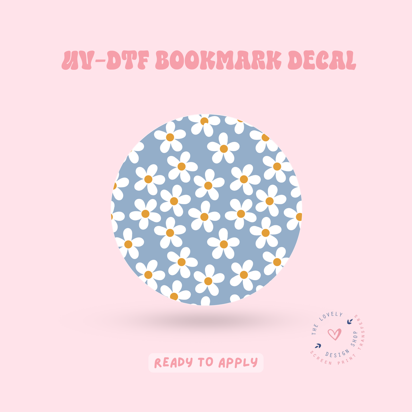 Blue Daisies - UV DTF Coaster Decal - Jan 27