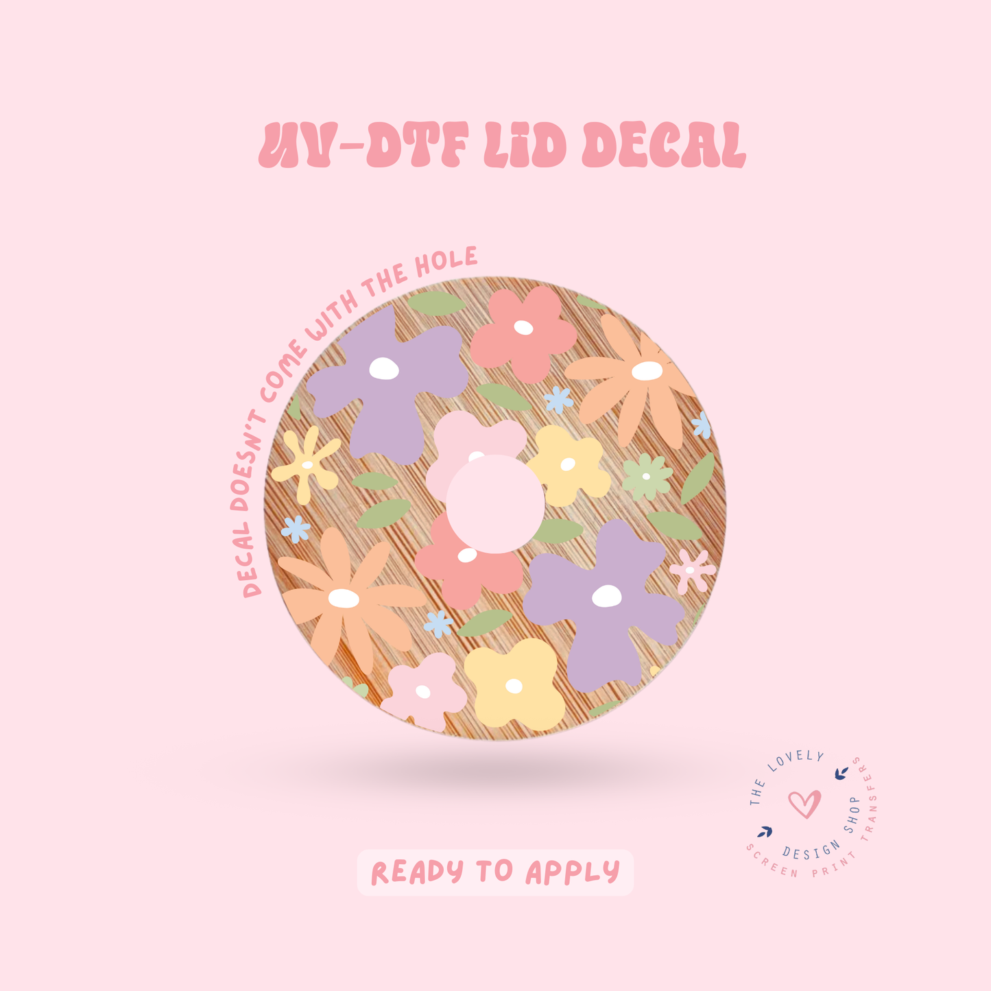Colorful Funky Flowers - UV DTF Lid Decal - Feb 24