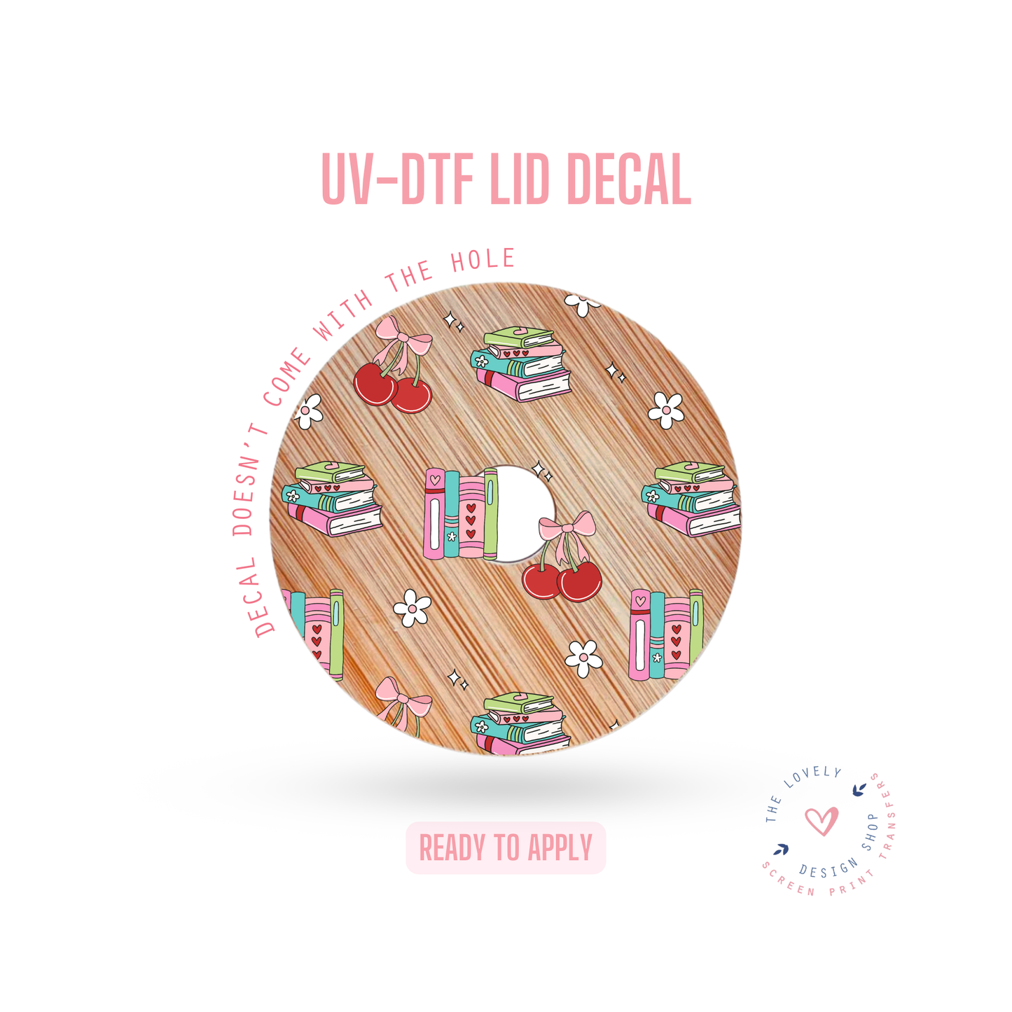 Coquette Cherry Books - UV DTF Lid Decal - Jan 14