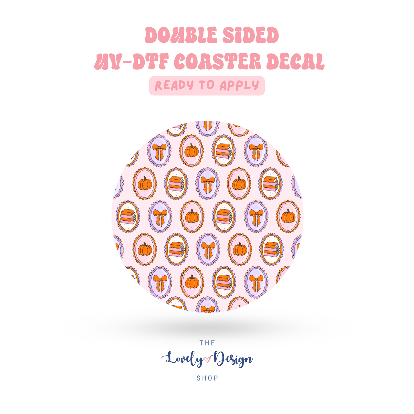 Autumn Bookish Frames - UV DTF Coaster Decal - Aug 8