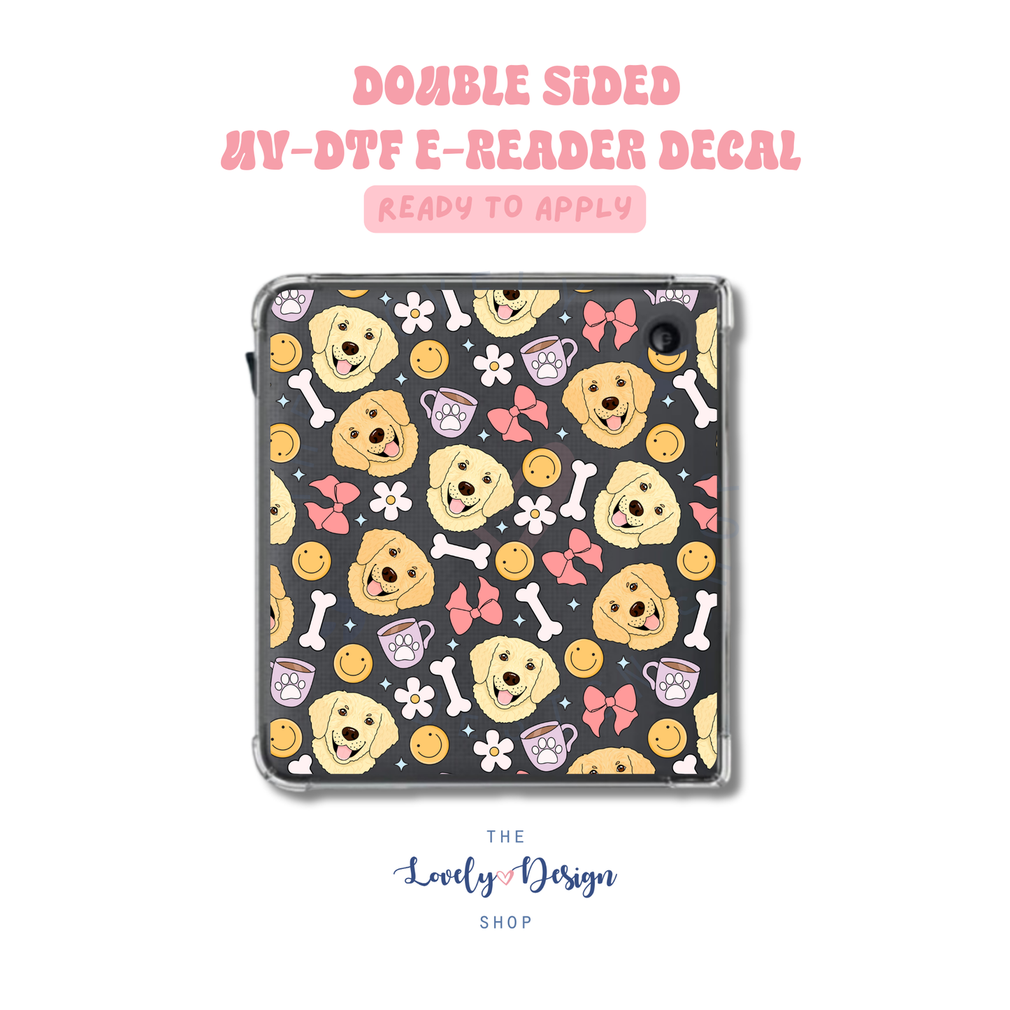 Golden Retriever - UV DTF E-Reader Decal - Aug 27