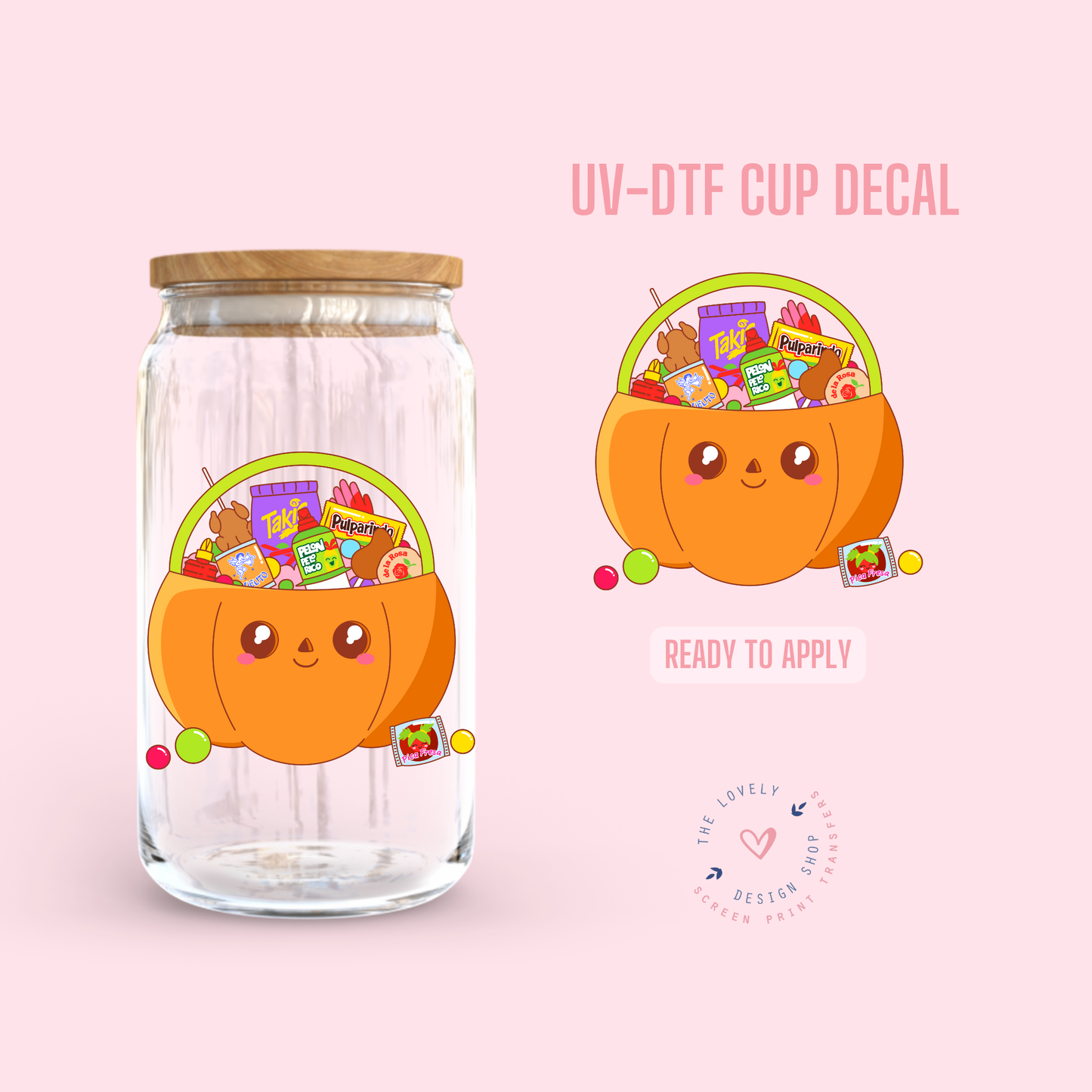 Mexican Candy Pumpkin Basket - UV DTF Cup Decal - Jul 15
