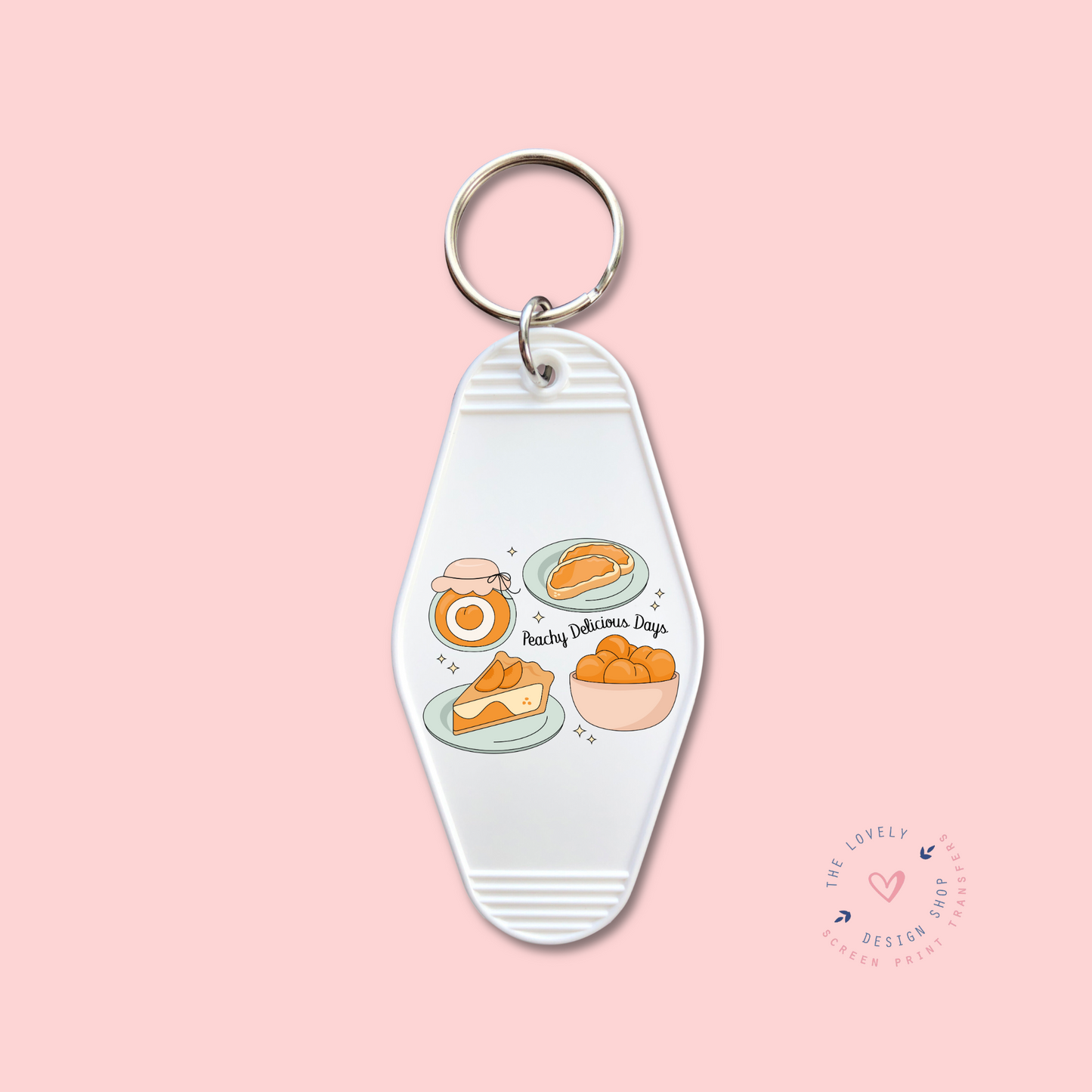 Peachy Delicious - Keychain UV DTF Decal - Dec 2