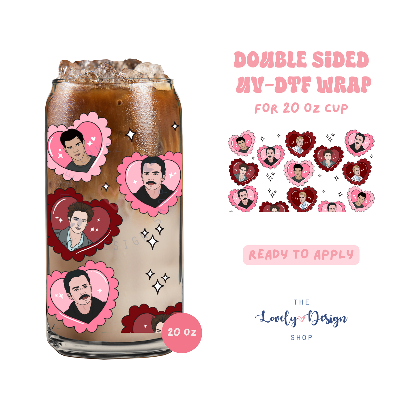 Twilight Boys - UV DTF 20 oz Libbey Cup Wrap - Aug 8