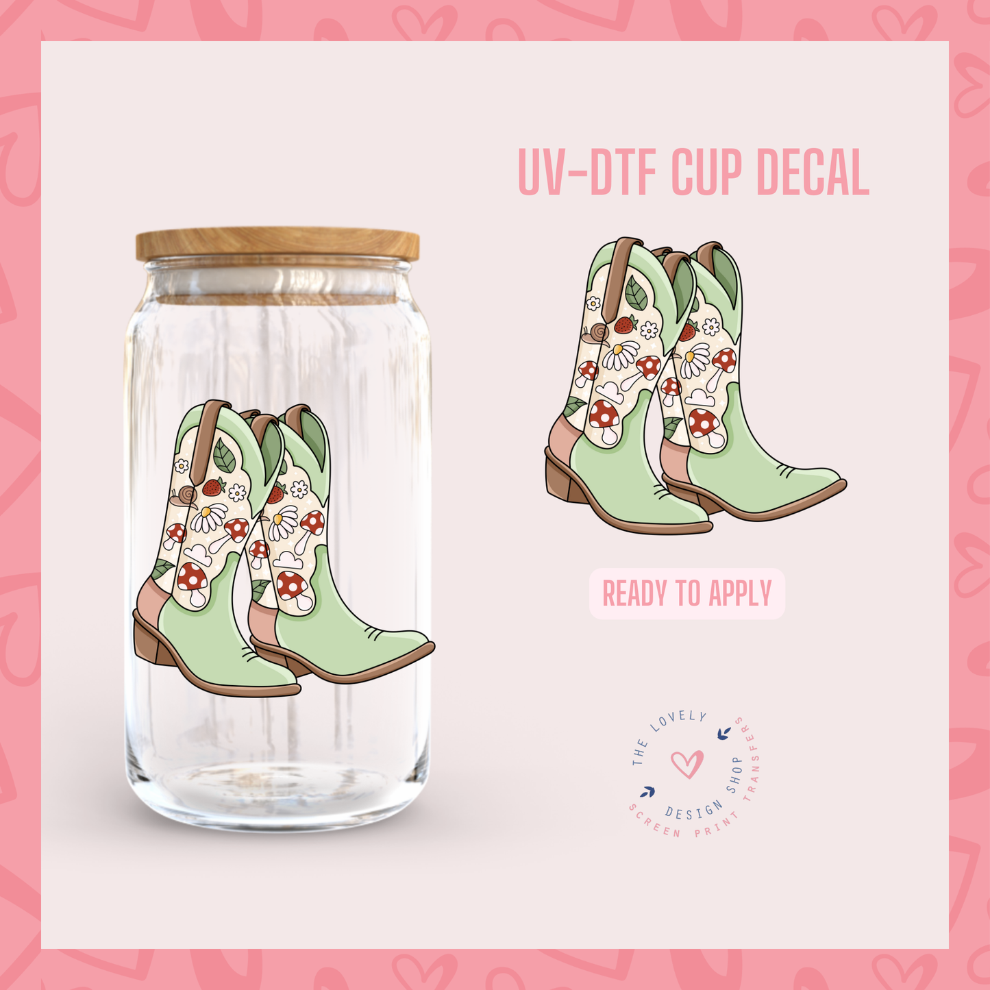 Cottage Cowgirl - UV DTF Cup Decal (Ready to Ship) Jun 3