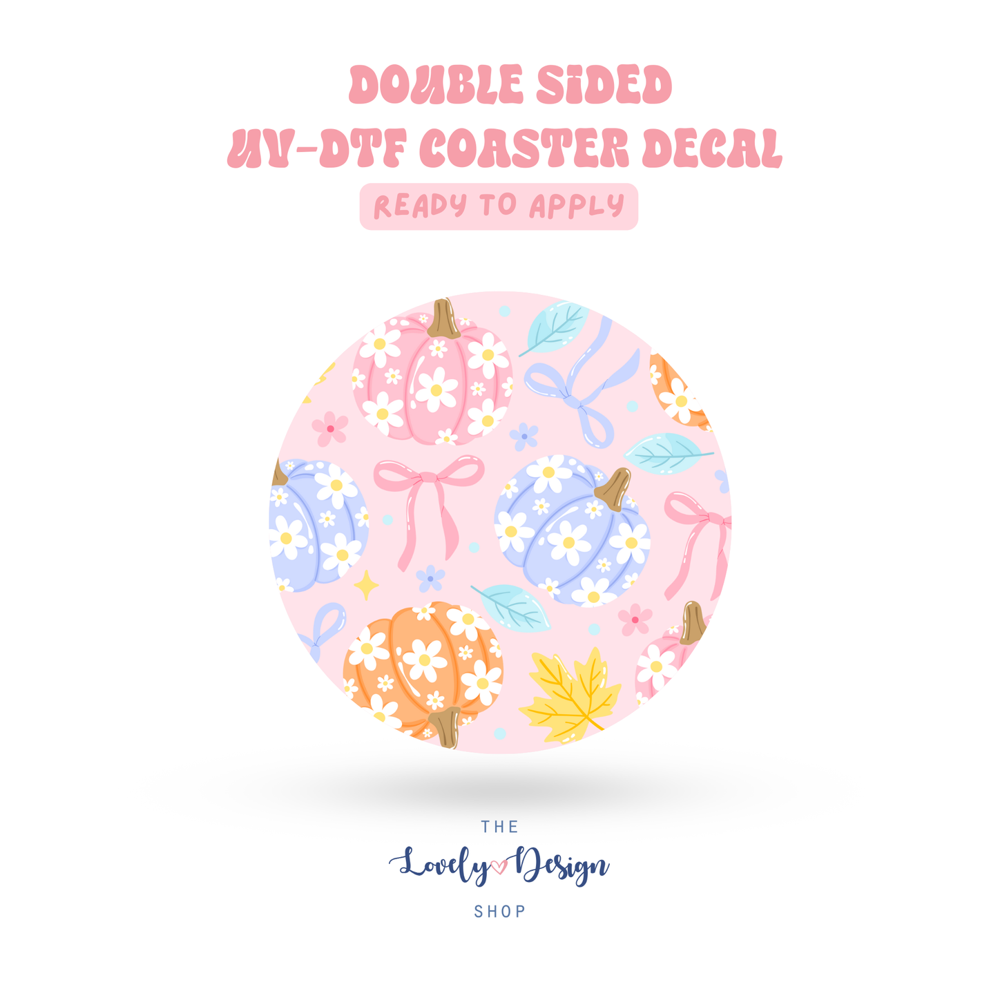 Whimsical Pastel Pumpkins - UV DTF Coaster Decal - Aug 27