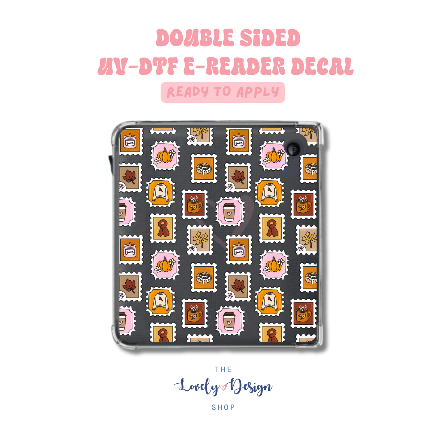 Cozy Stamps - UV DTF E-Reader Decal - Aug 8