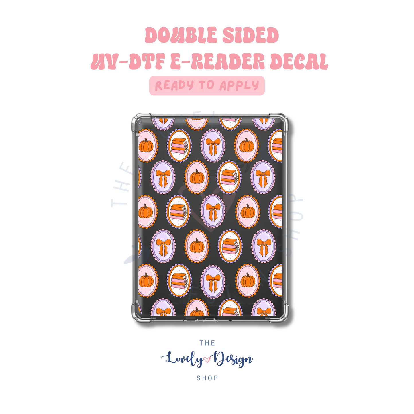 Autumn Bookish Frames - UV DTF E-Reader Decal - Aug 8