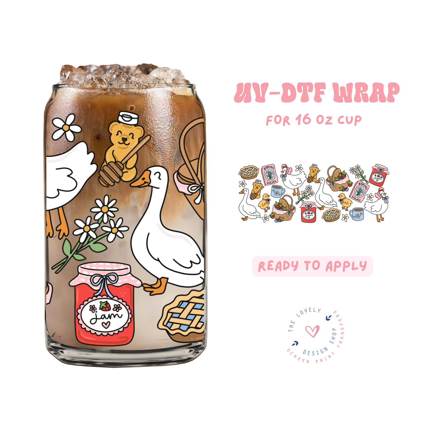 Spring Vibes - UV DTF 16 oz Libbey Cup Wrap - Jan 27