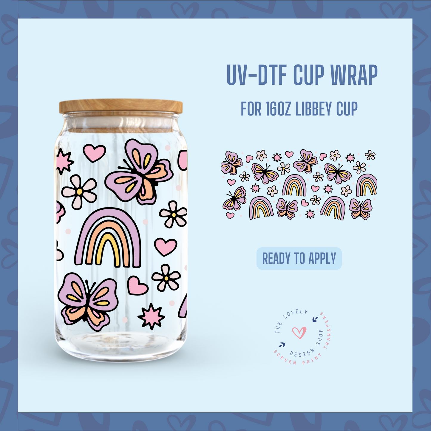Spring Fling - UV DTF 16 oz Libbey Cup Wrap (Ready to Ship) Apr 29