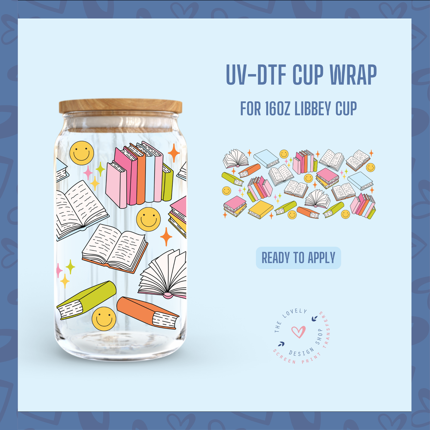 Crazy Books - UV DTF 16 oz Libbey Cup Wrap (Ready to Ship) Jul 15