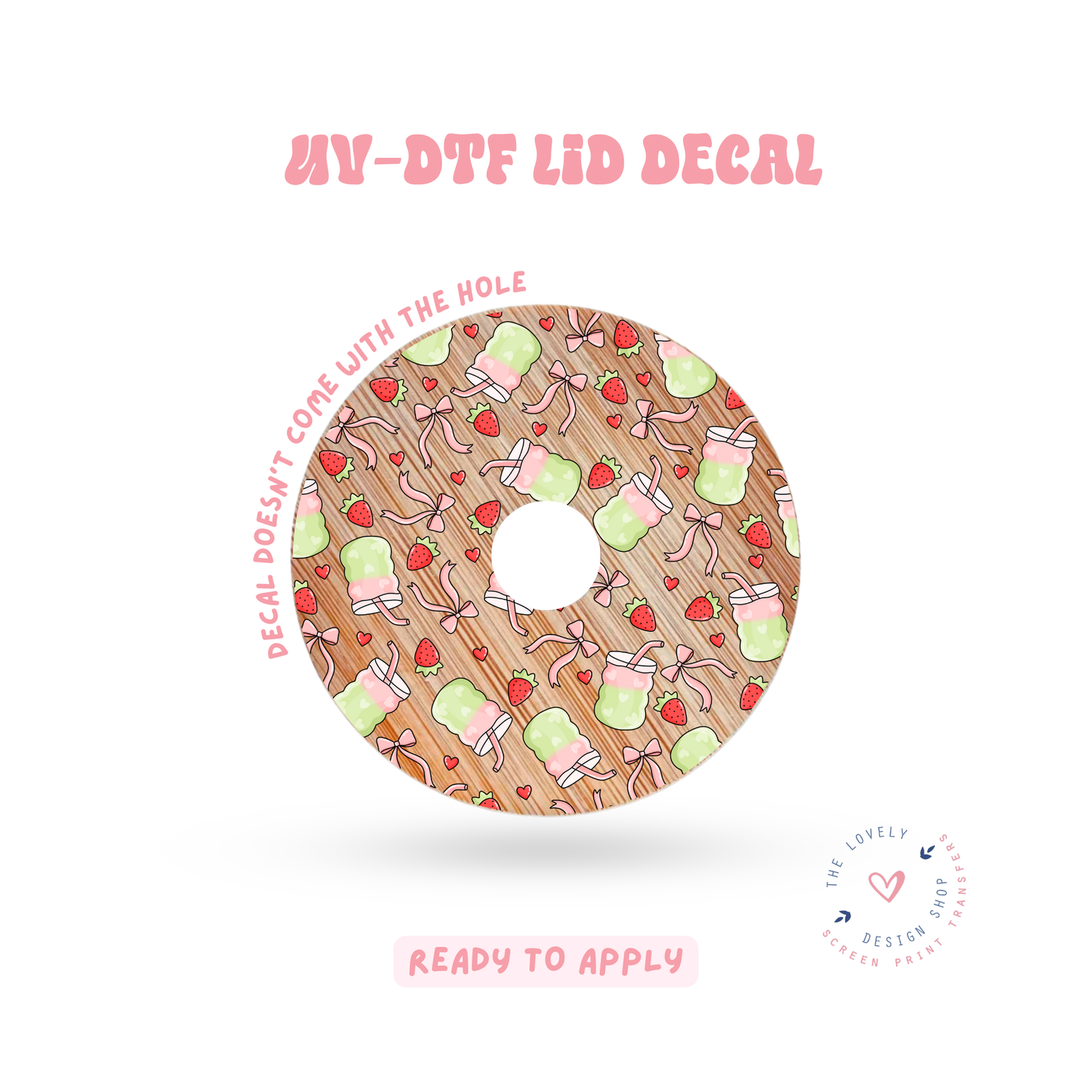 Strawberry Matcha - UV DTF Lid Decal - Jun 11