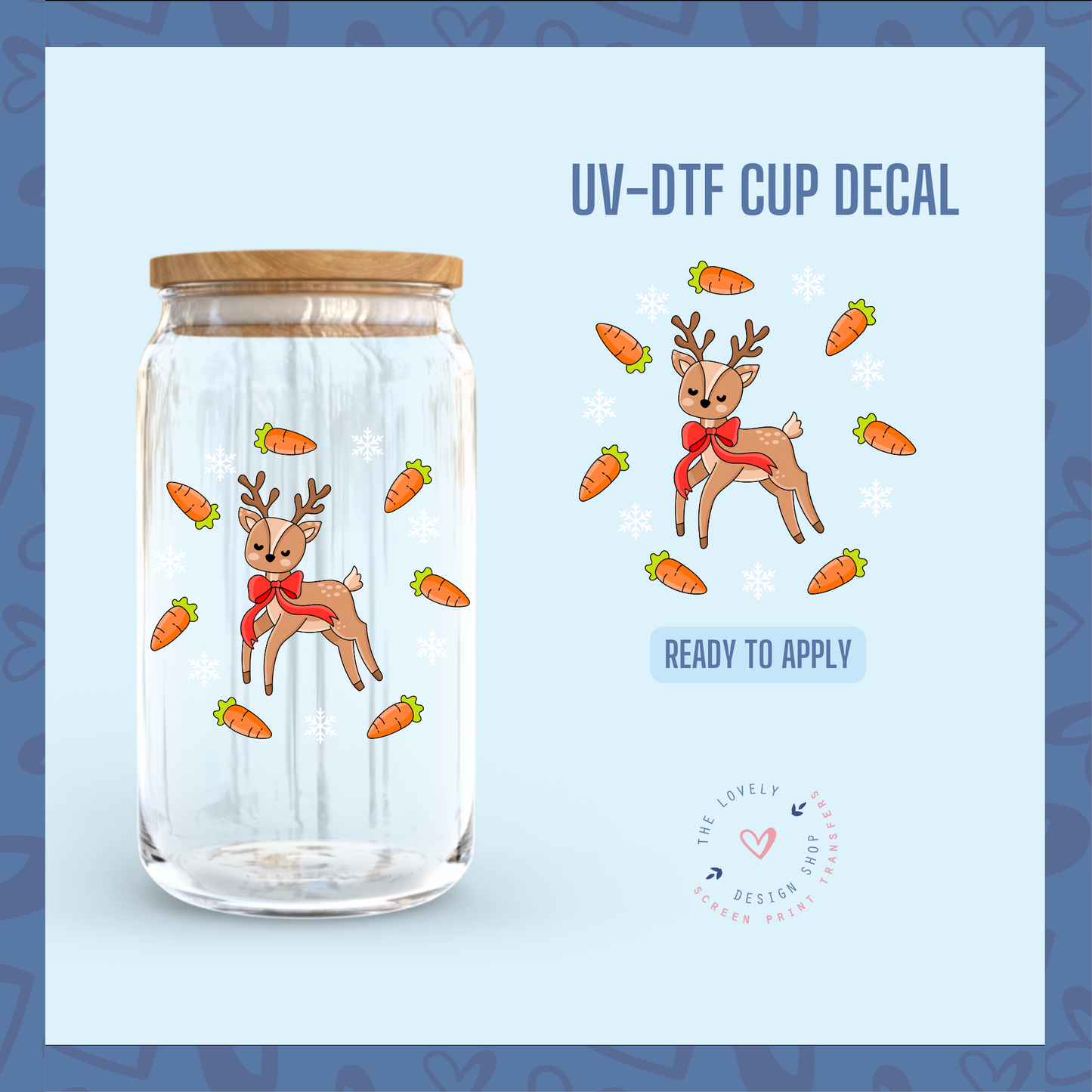 Reindeer And Carrots - UV DTF Cup Decal - Nov 12