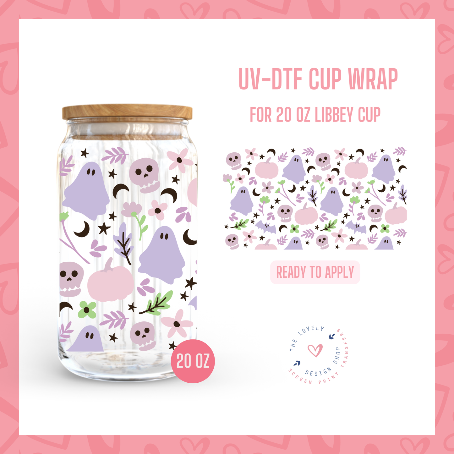 Pretty Paranormal - UV DTF 20 oz Libbey Cup Wrap (Ready to Ship) Jun 3