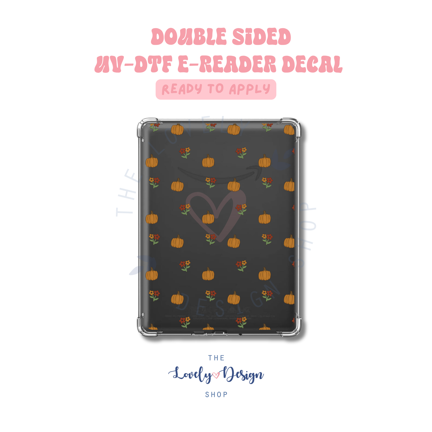 Fall Little Pumpkins And Flowers - UV DTF E-Reader Decal - Aug 8
