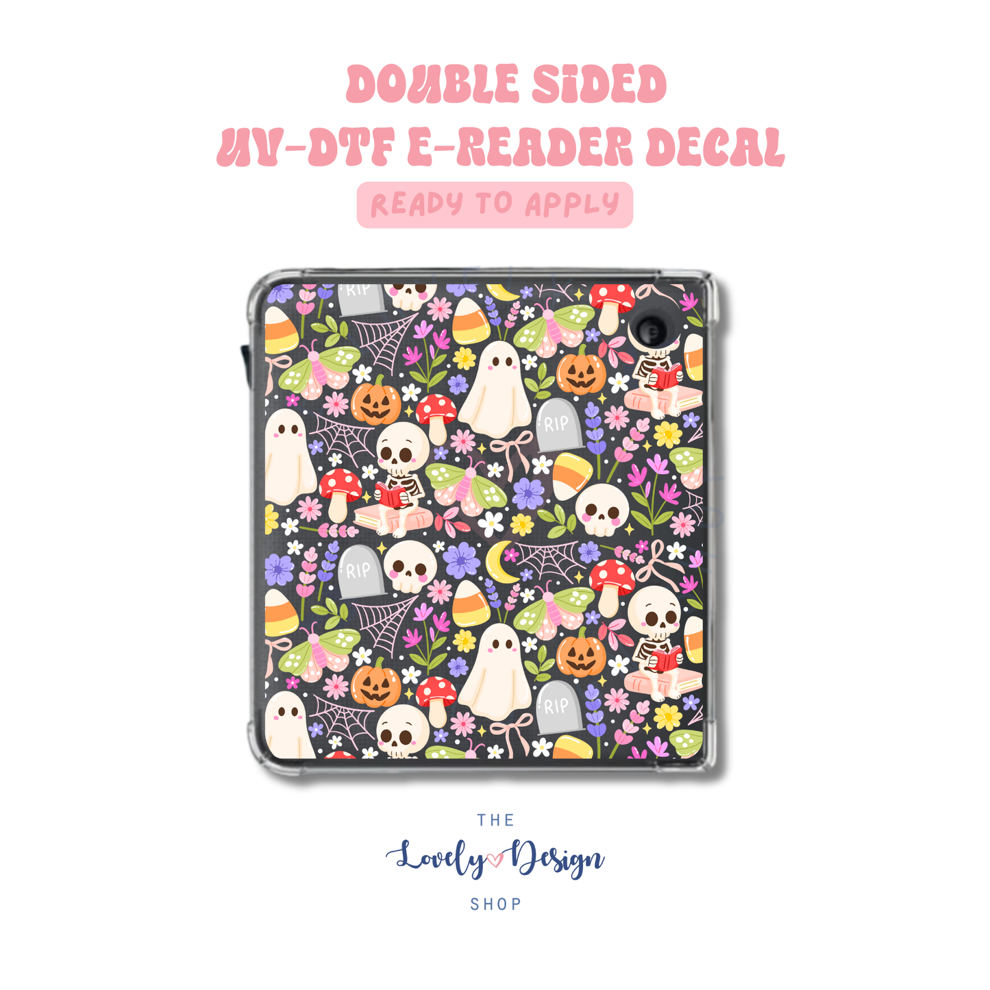Pastel Spooky Garden - UV DTF E-Reader Decal - Aug 27