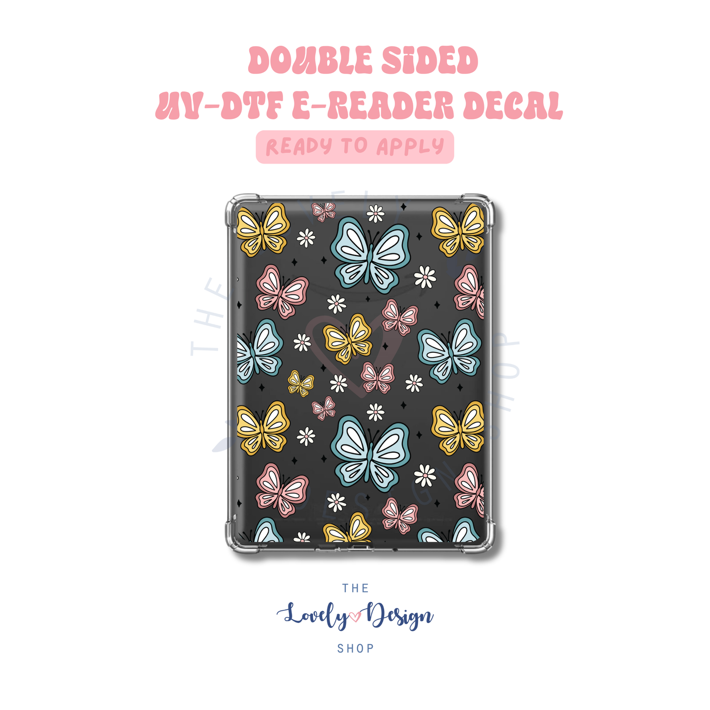 Retro Butterflies - UV DTF E-Reader Decal - Aug 27