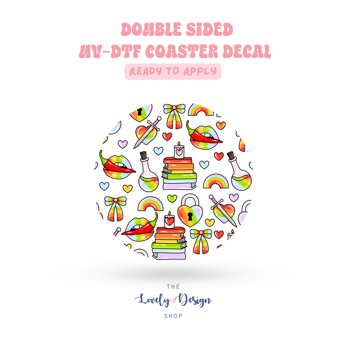 Rainbow Elements - UV DTF Coaster Decal - Aug 8