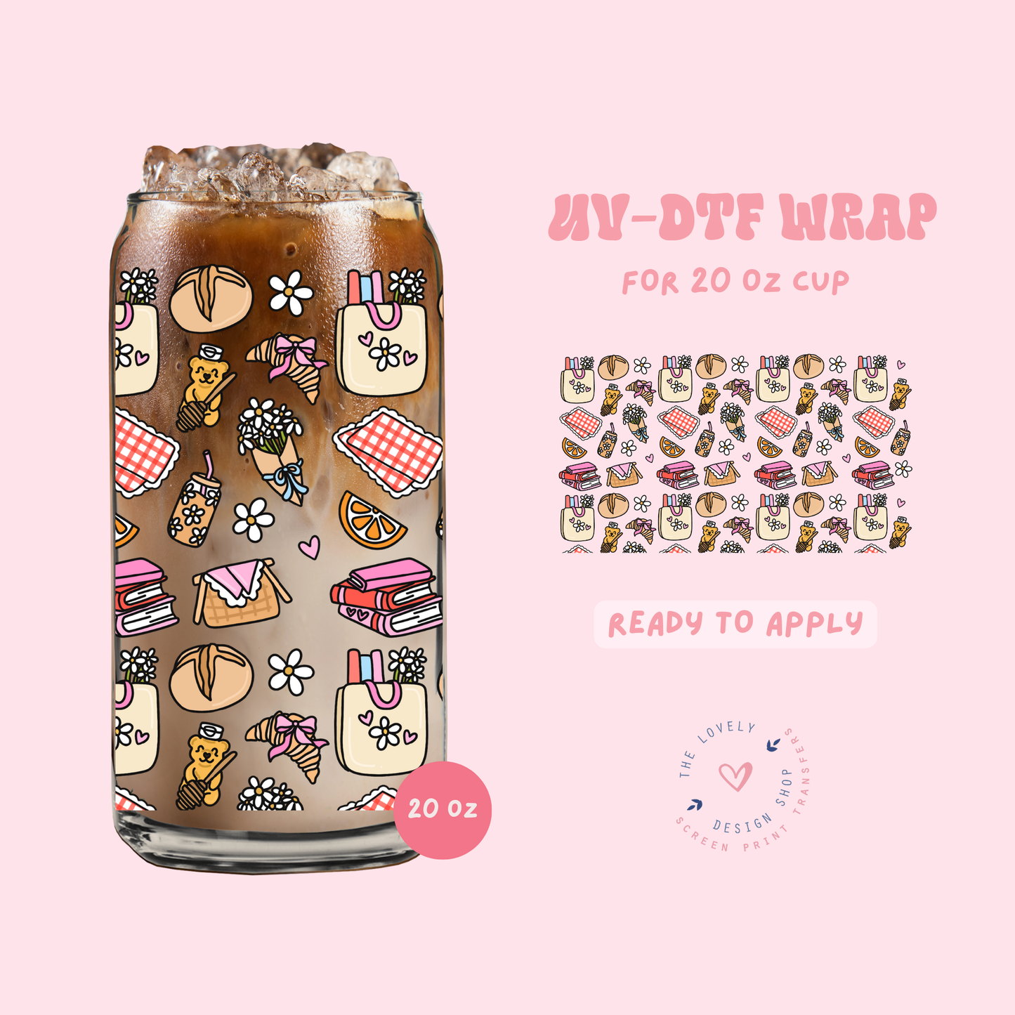Summer Picnic - UV DTF 20 oz Libbey Cup Wrap - Jun 11