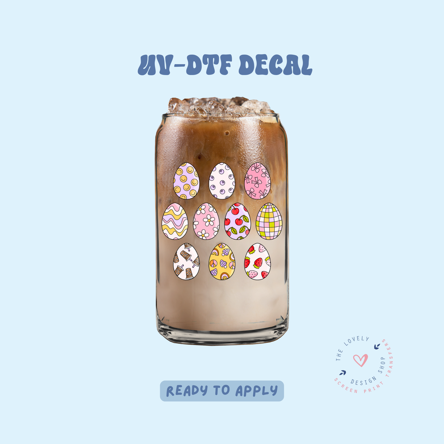 Pattern Eggs - UV DTF Cup Decal - Feb 19