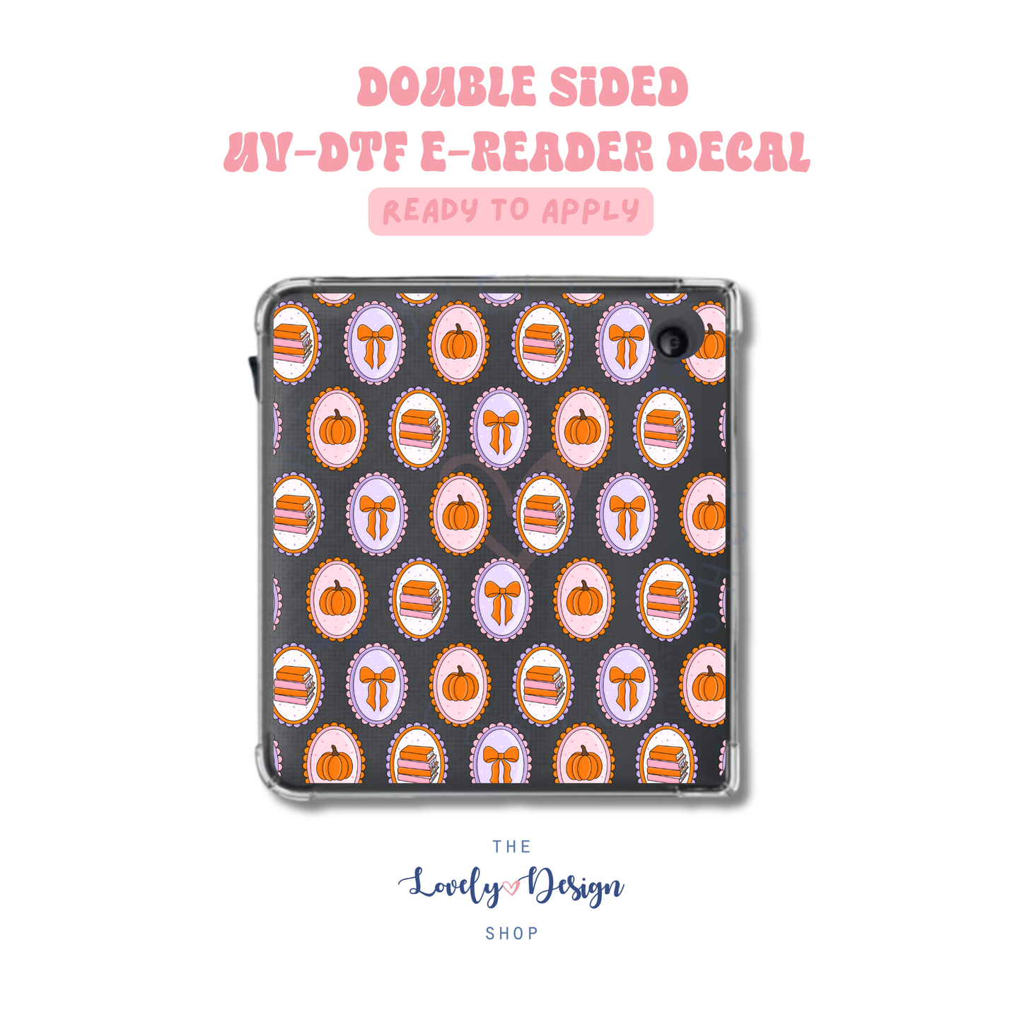Autumn Bookish Frames - UV DTF E-Reader Decal - Aug 8