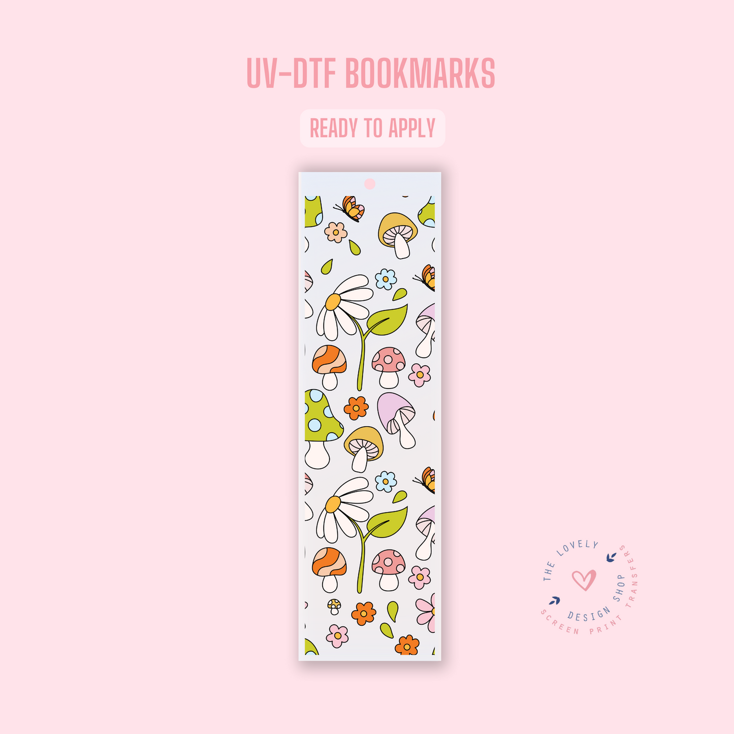 Mushroom Field - UV DTF Bookmark Decal (Ready to Ship) Apr 1