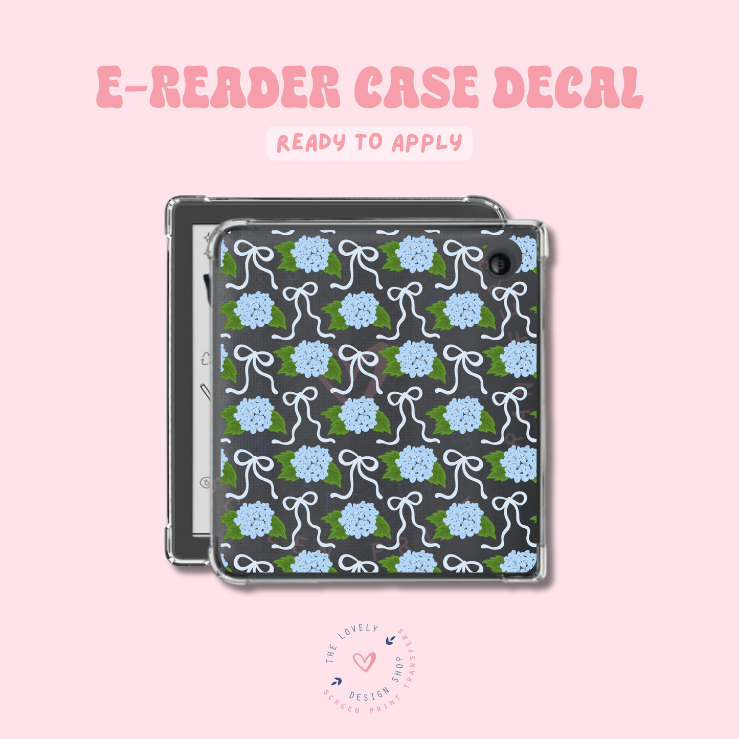 Hydrangeas - UV DTF E-Reader Decal Jun 11