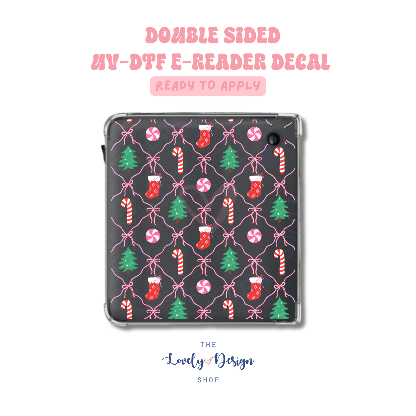 Coquette Xmas - UV DTF E-Reader Decal - Sep 15