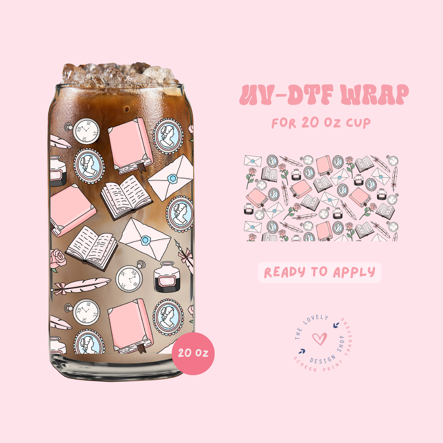 Historical Romance - UV DTF 20 oz Libbey Cup Wrap - Jan 27