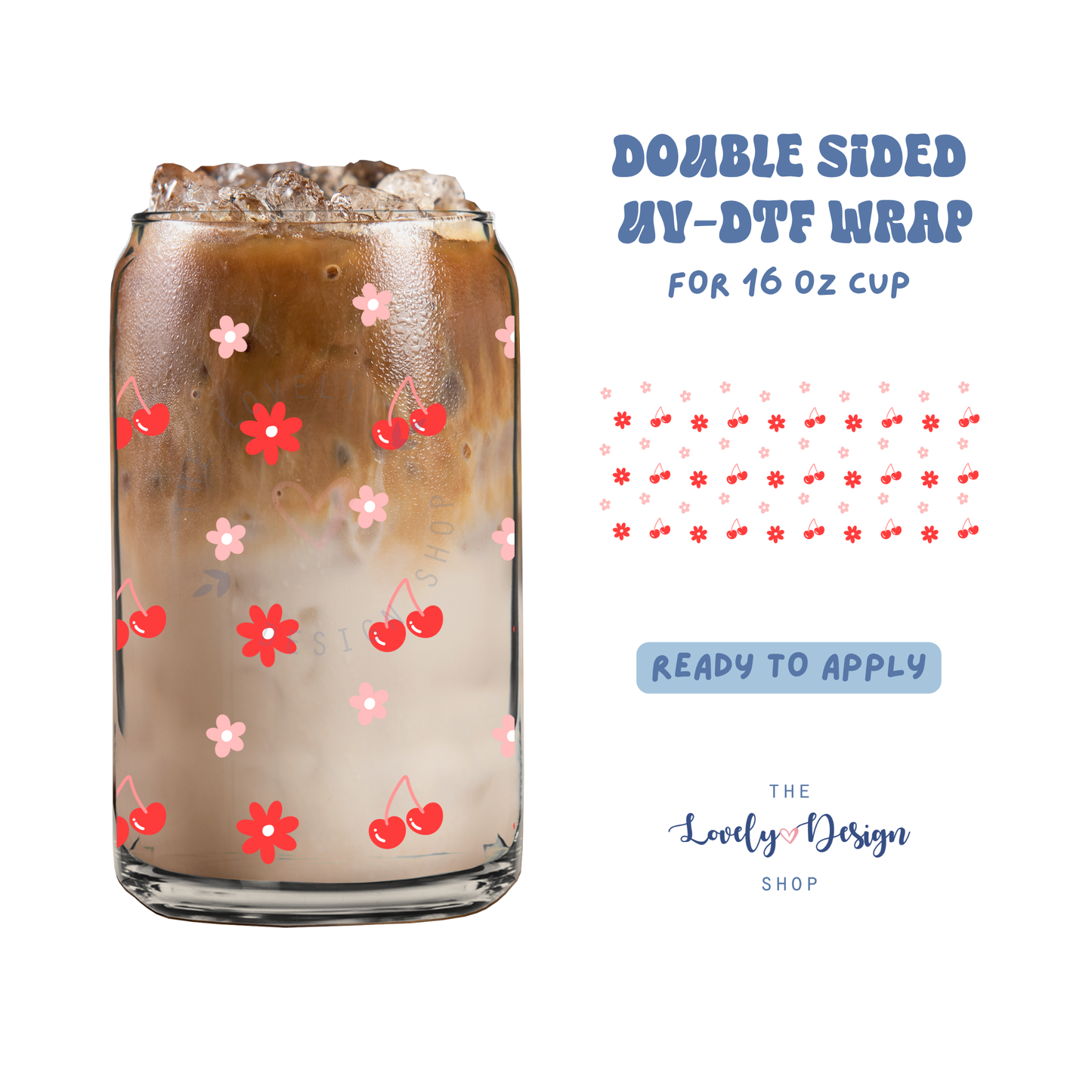 Simple Cherry - UV DTF 16 oz Libbey Cup Wrap - Aug 8