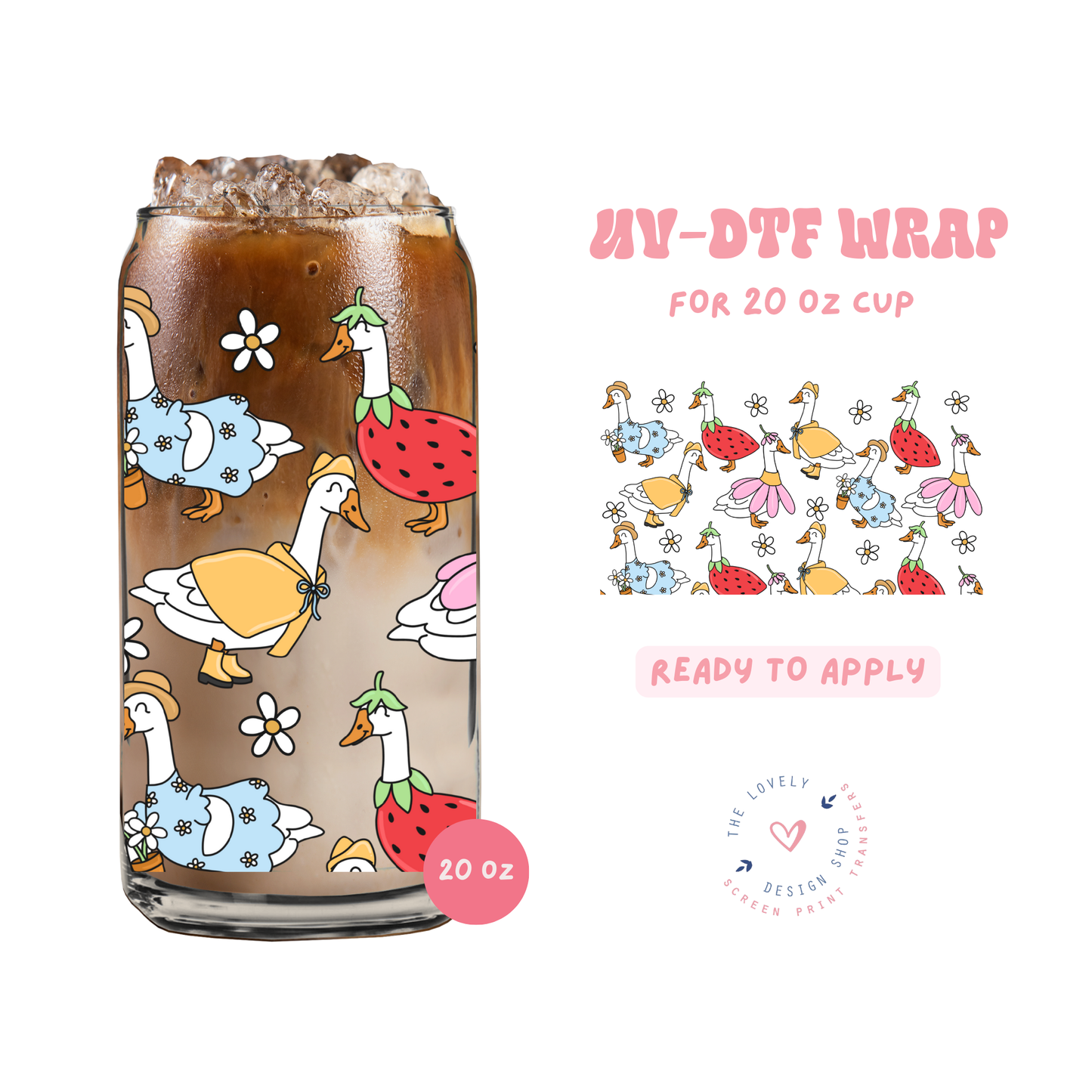 Spring Geese - UV DTF 20 oz Libbey Cup Wrap - Jan 27