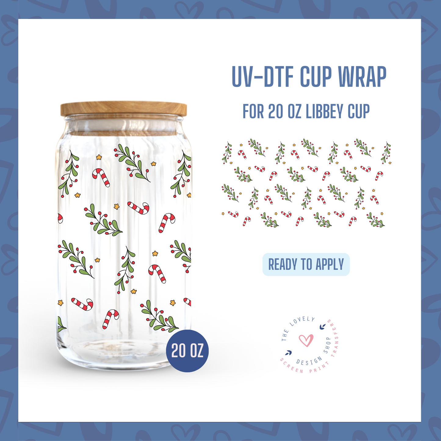 Tiny Christmas Spirit - UV DTF 20 oz Libbey Cup Wrap - Nov 4