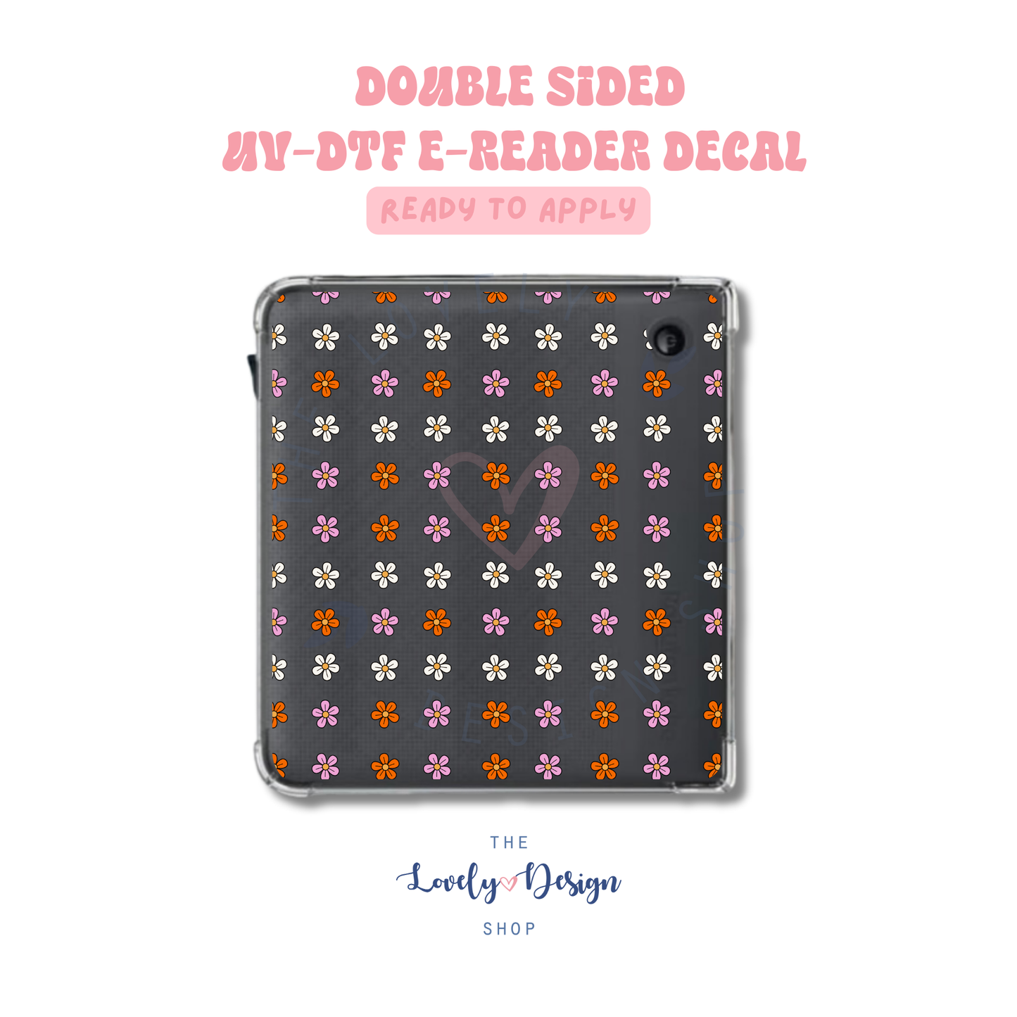 Tiny Retro Flowers - UV DTF E-Reader Decal - Aug 27