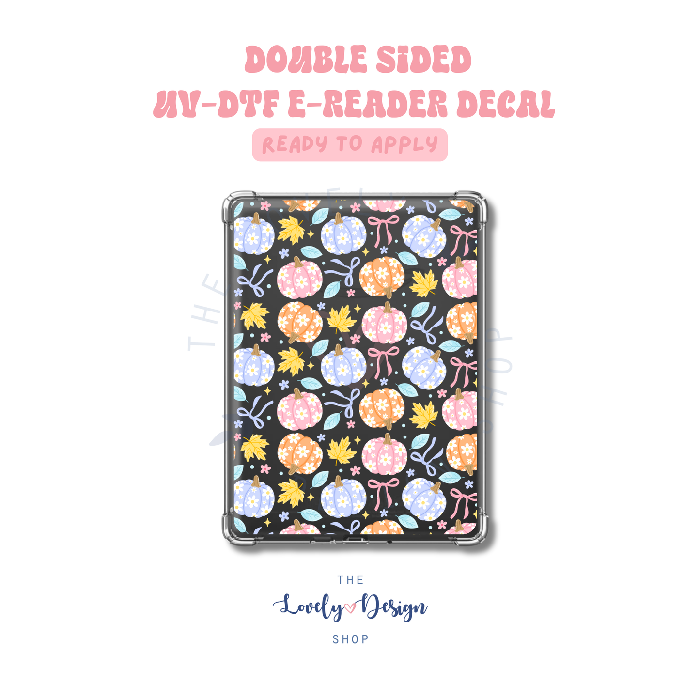 Whimsical Pastel Pumpkins - UV DTF E-Reader Decal - Aug 27