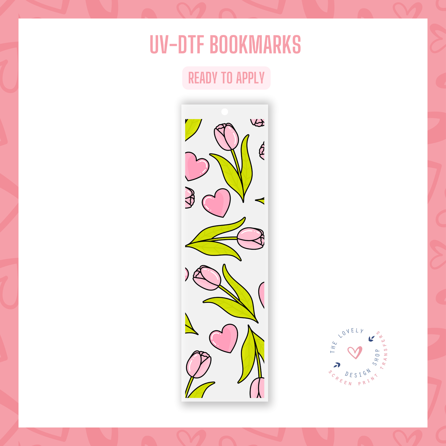 Soft Tulip - UV DTF Bookmark Decal - Dec 23
