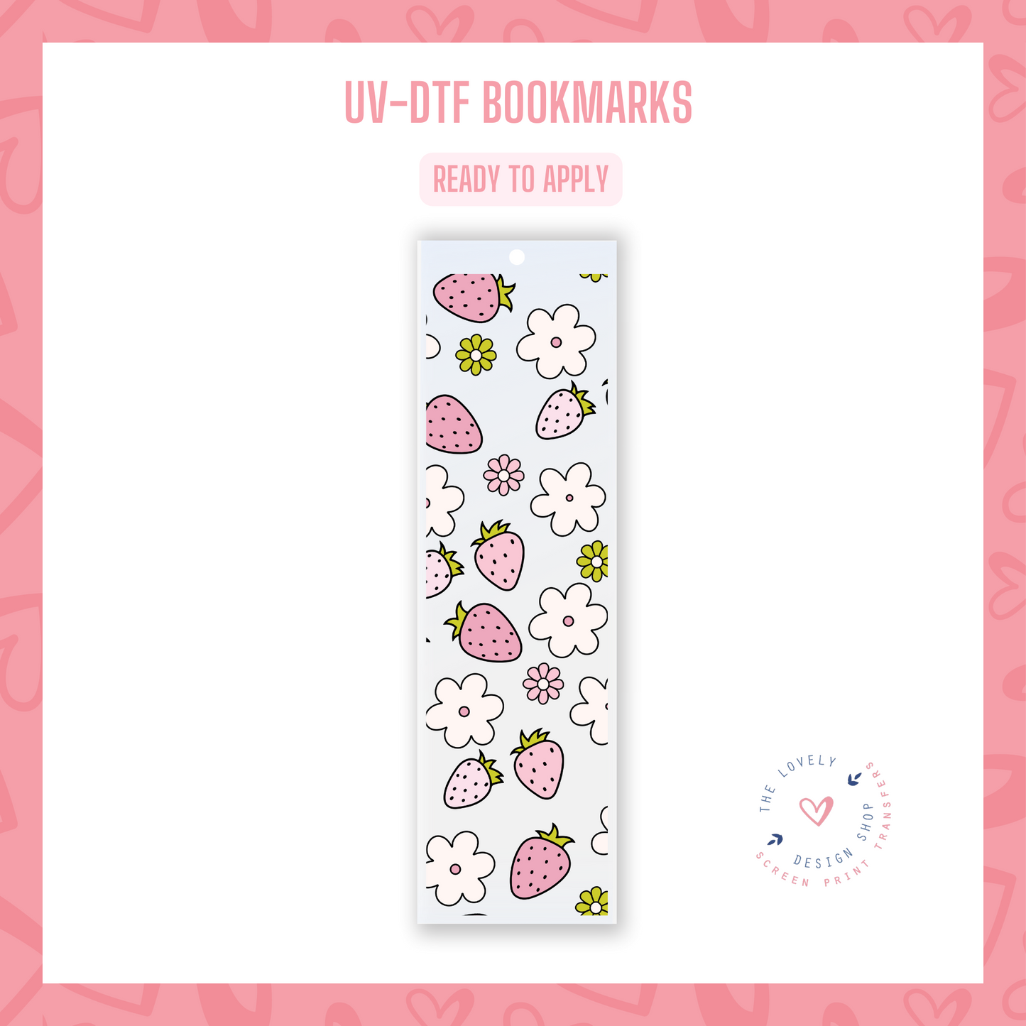 Strawberry Picnics - UV DTF Bookmark Decal (Ready to Ship) Apr 17