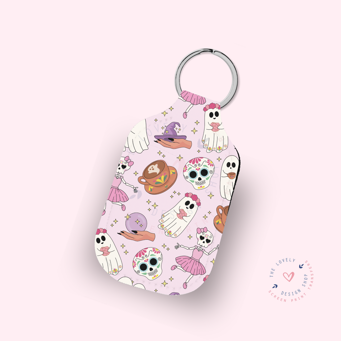 Cute Skellies and Ghosts - Hand Sanitizer Holder (Pack of 4)