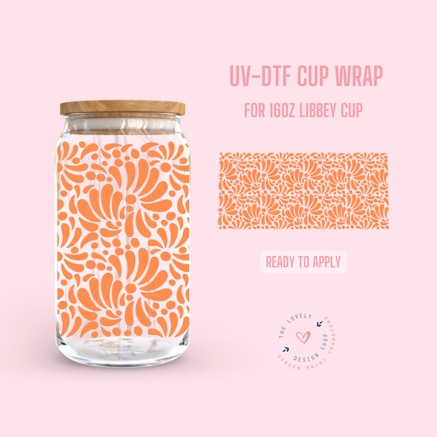 Talavera - UV DTF 16 oz Libbey Cup Wrap (Ready to Ship) May 28