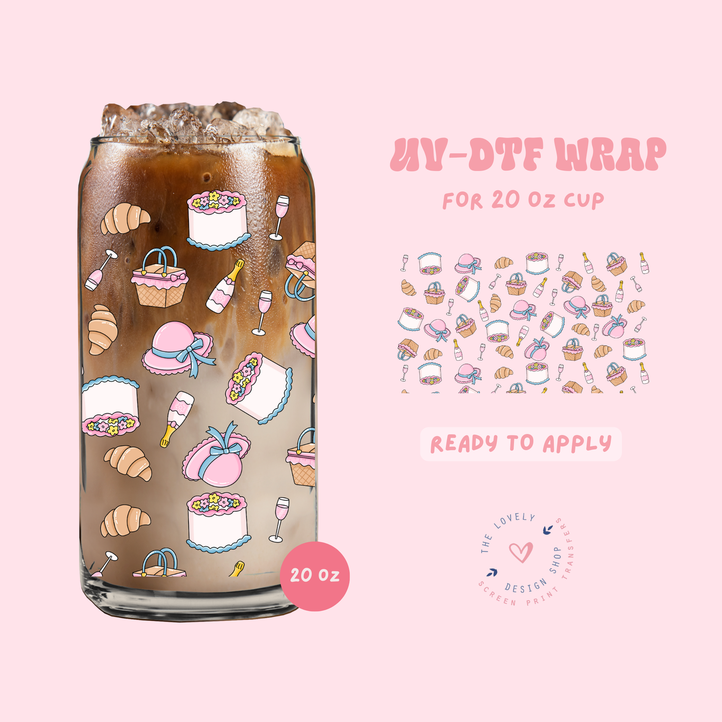 Picnic Days - UV DTF 20 oz Libbey Cup Wrap - Feb 19