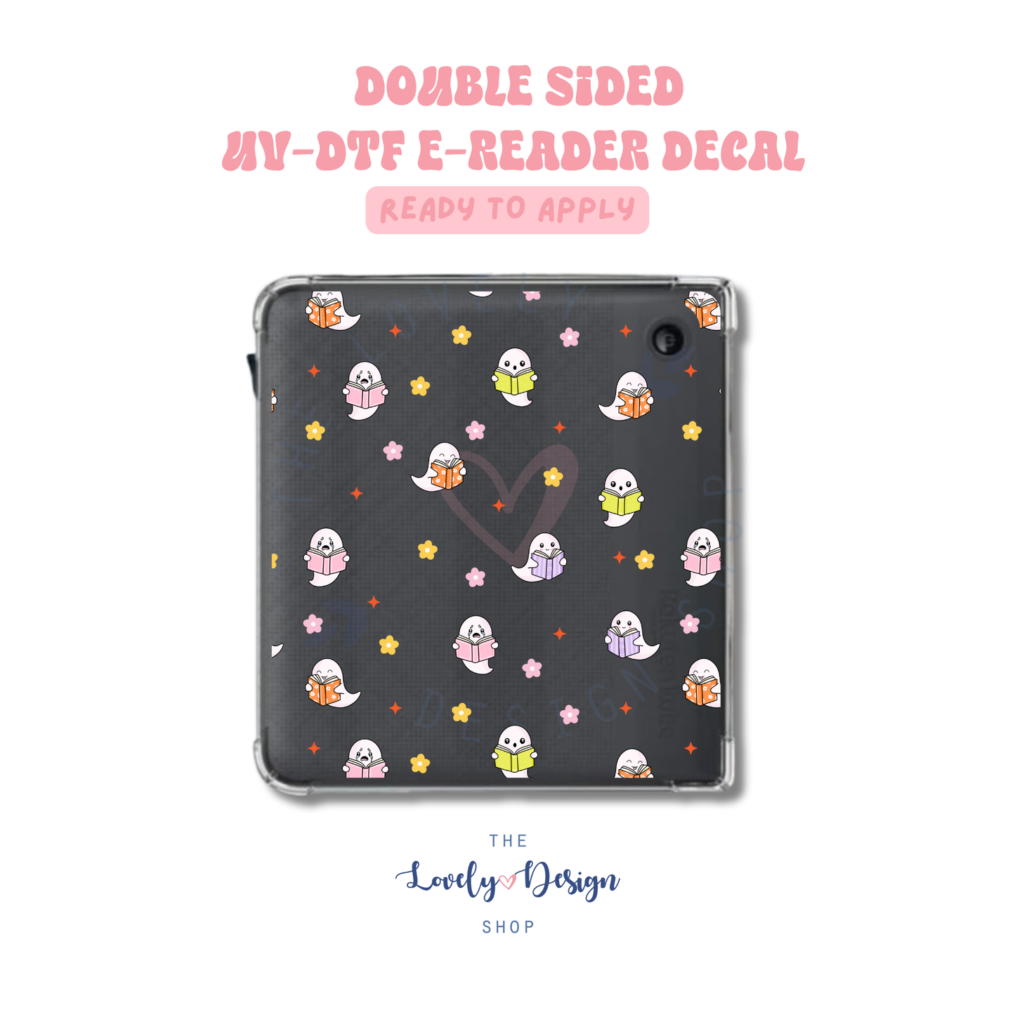 Bookish Cutie Ghosts - UV DTF E-Reader Decal - Aug 8