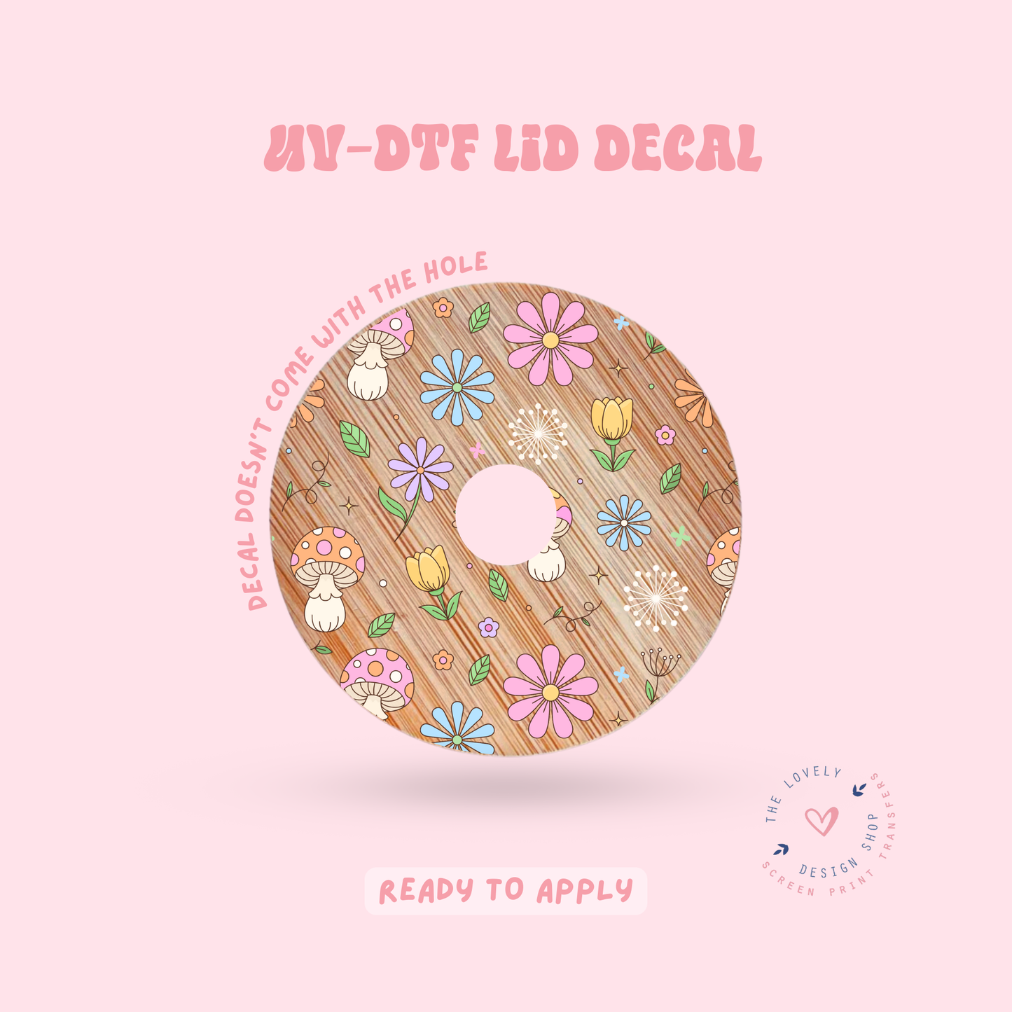 Spring Mushroom Doodles - UV DTF Bookmark Decal - Feb 12