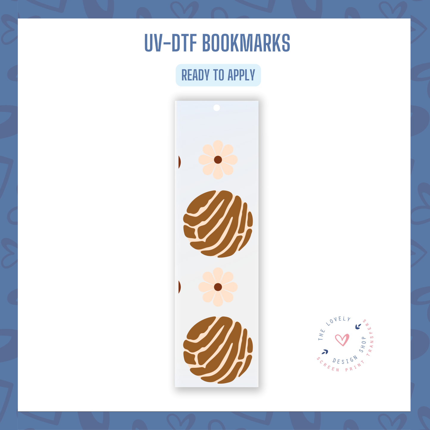 Concha Flowers - UV DTF Bookmark Decal - Aug 19