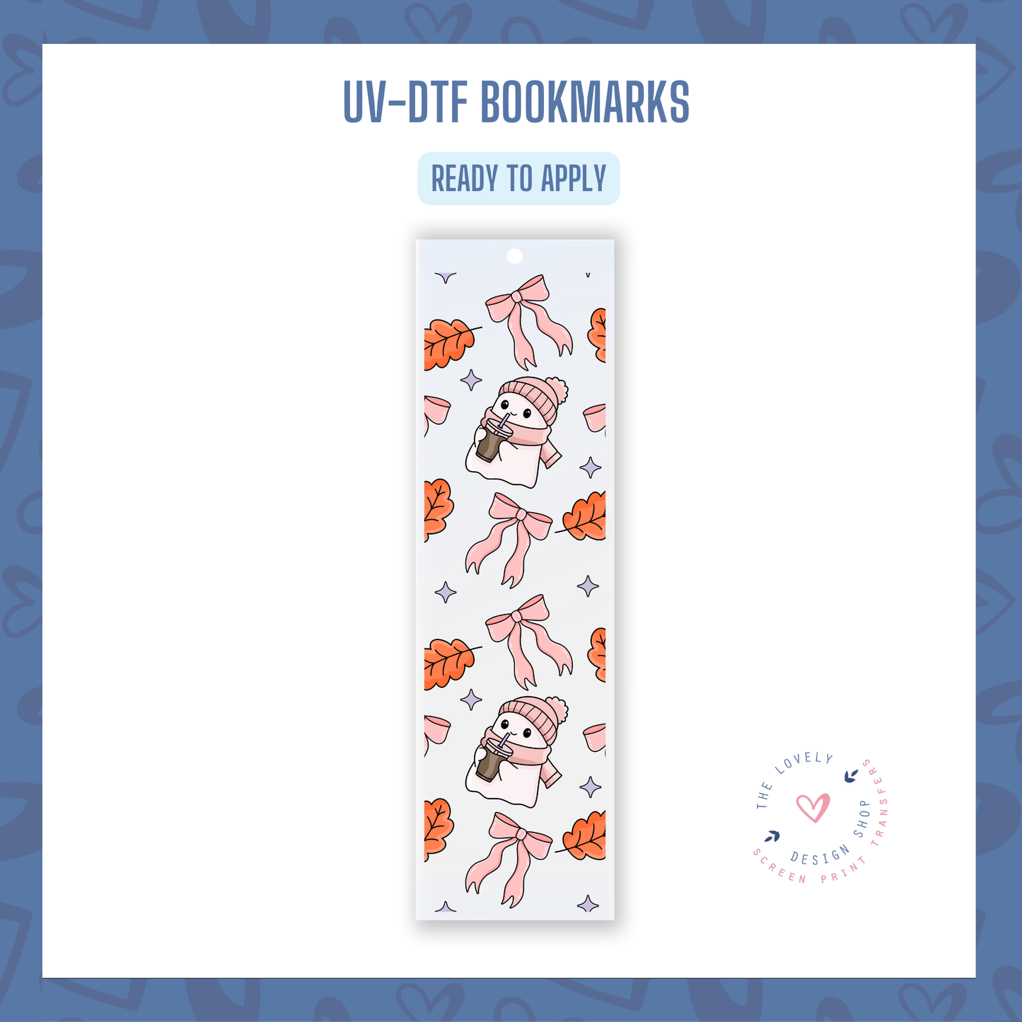 Fall Cozy Ghosts - UV DTF Bookmark Decal - Aug 12