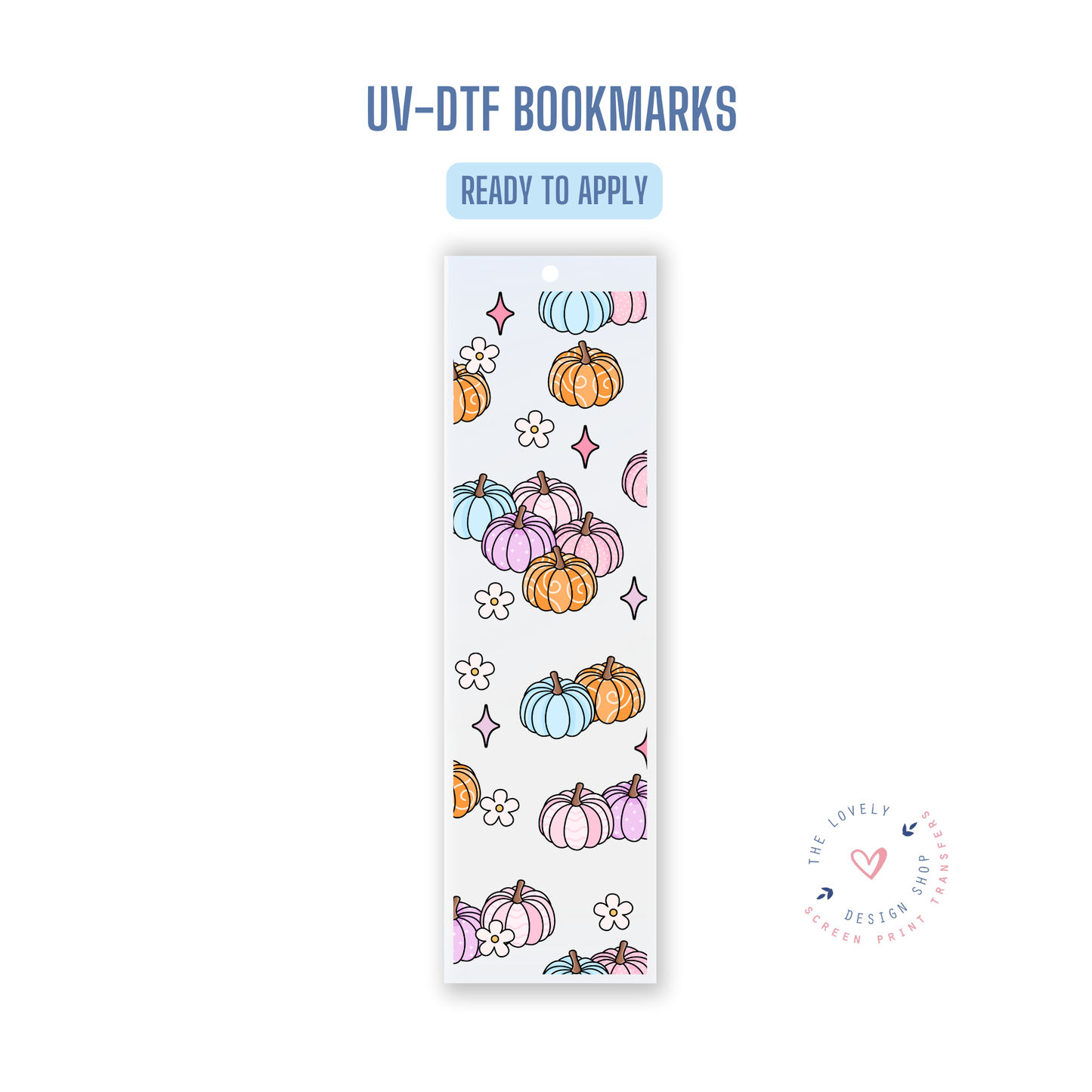 Pastel Pumpkins - UV DTF Bookmark Decal - Sep 3