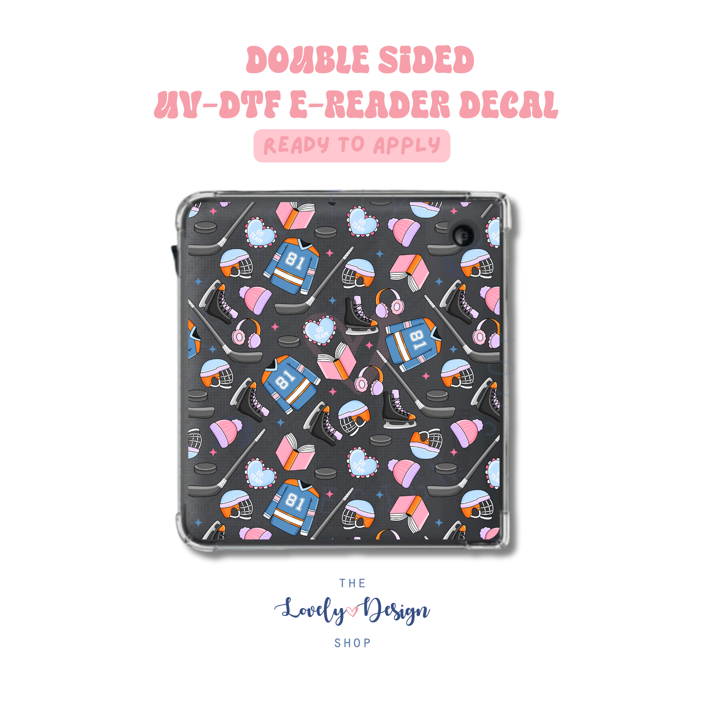 Hockey Romance - UV DTF E-Reader Decal - May 10