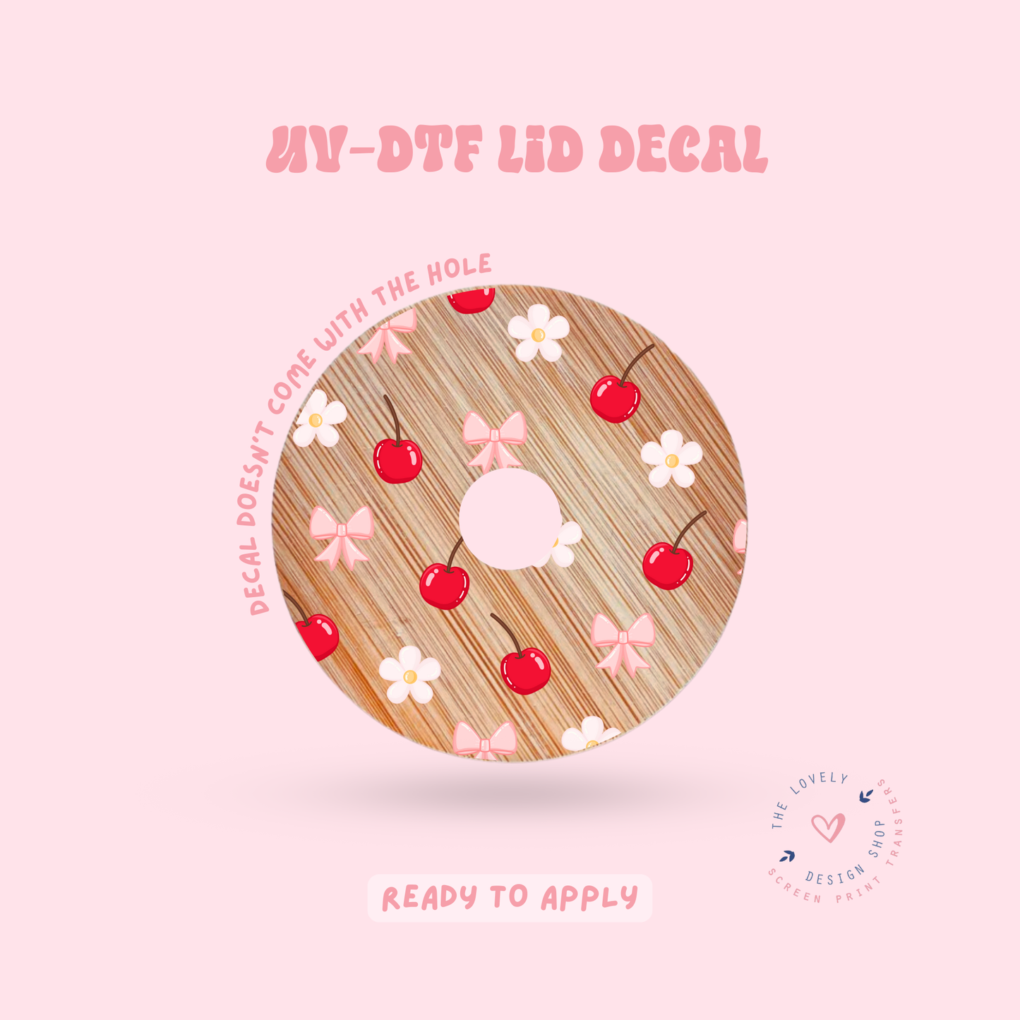 Cherry Daisy - UV DTF Lid Decal - May 2