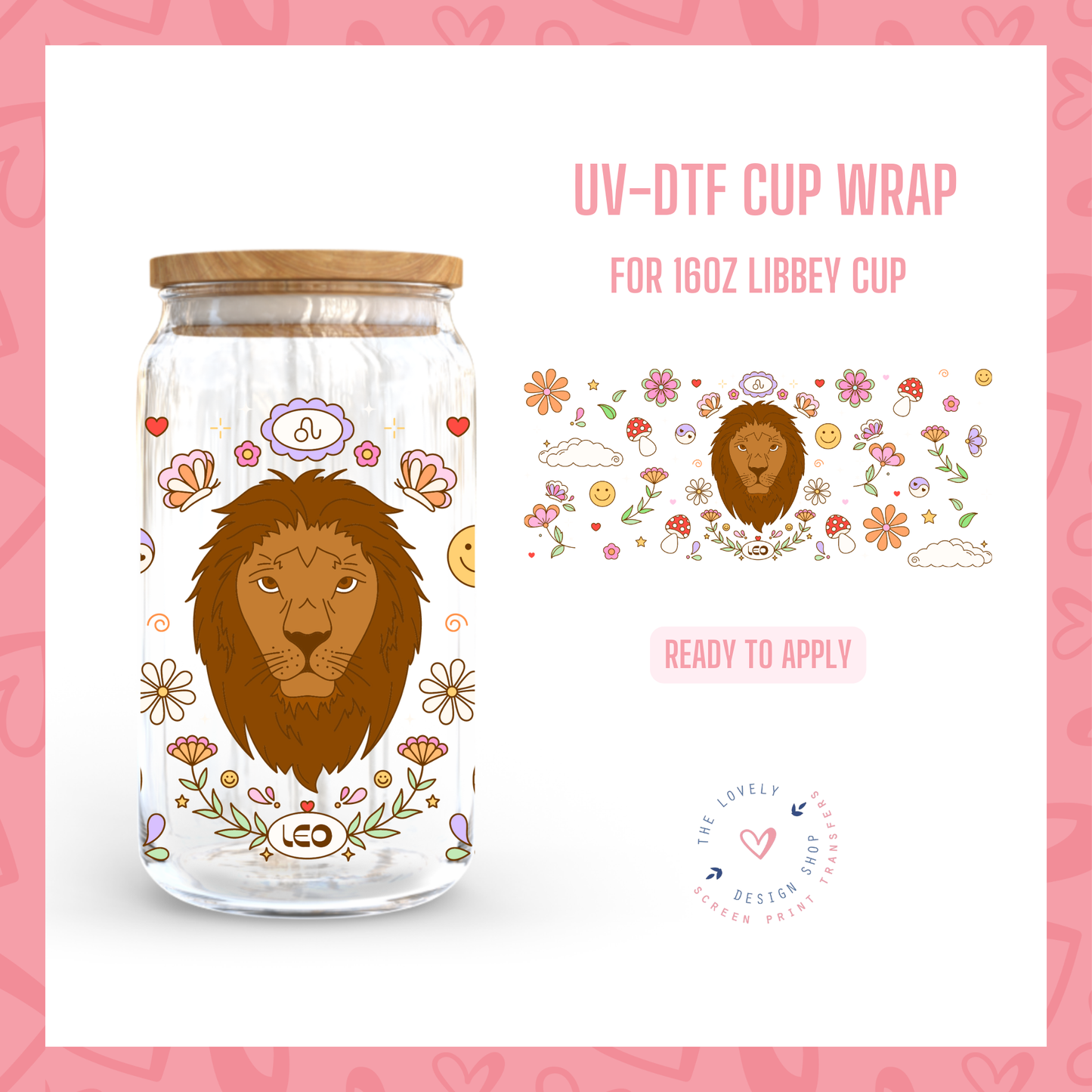 Zodiac Signs - UV DTF 16 oz Libbey Cup Wrap Jul 22