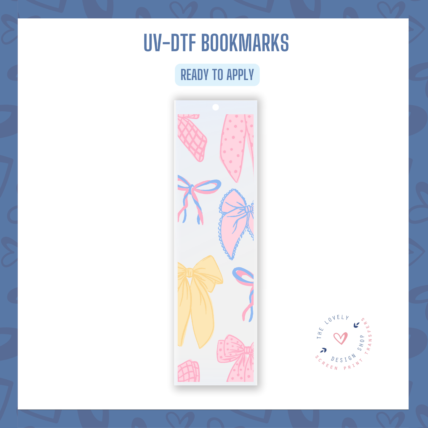 Multi Pastel Color Bows - UV DTF Bookmark Decal - Jan 20