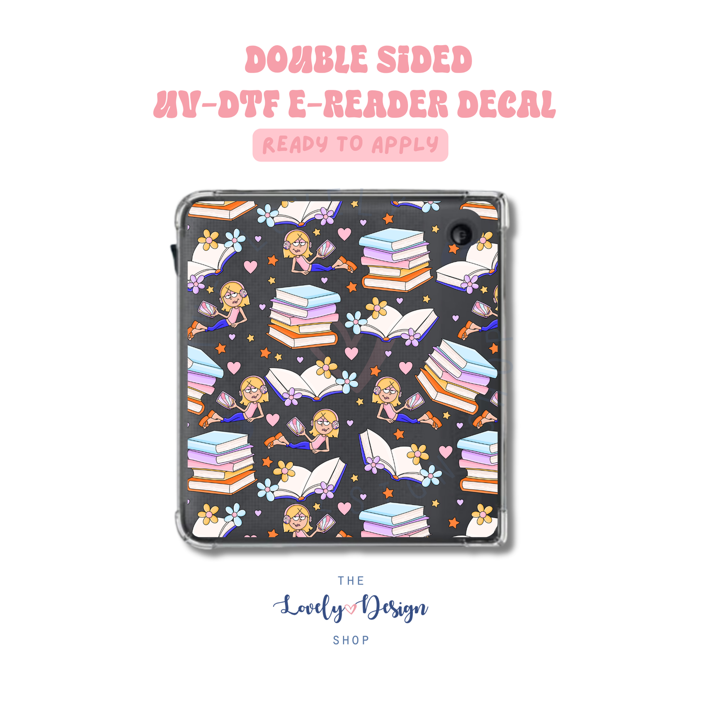 Liz Books - UV DTF E-Reader Decal - Aug 8